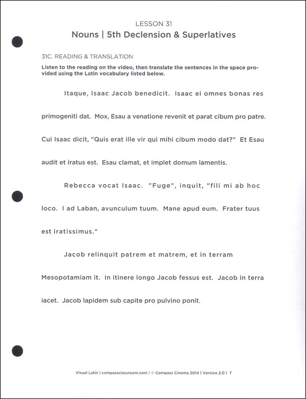 Visual Latin 2 Worksheets & Quizzes | Compass Classroom