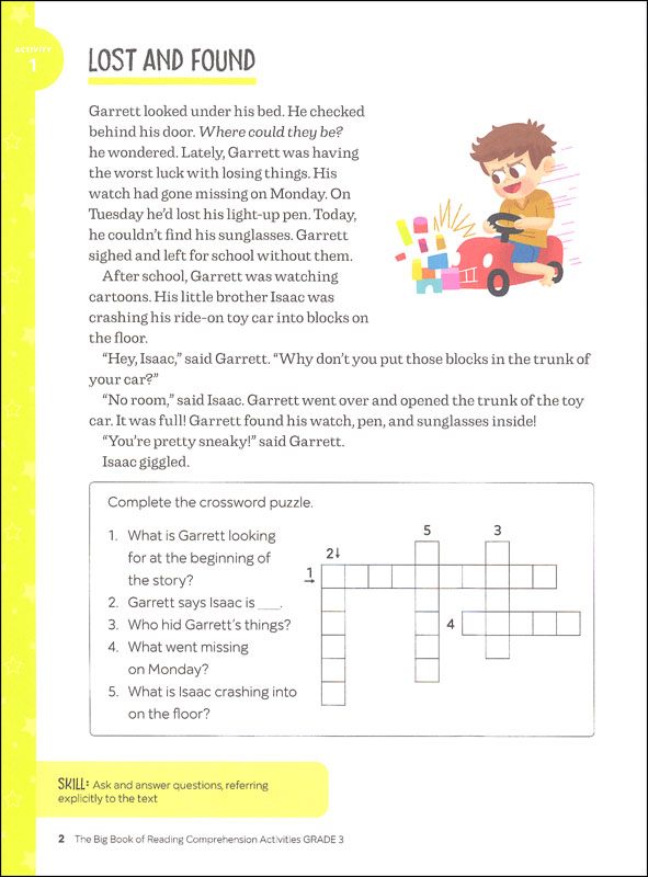 Big Book of Reading Comprehension Activities Grade 3 | Zephyros Press
