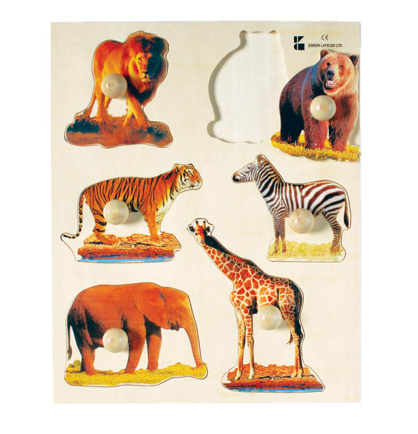Wild Animals Photo Knobbed Puzzle