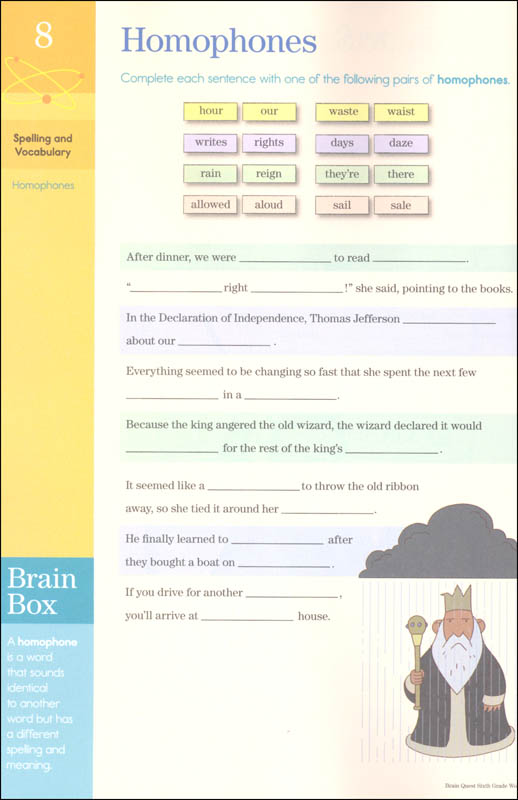 brain quest workbook grade 6 workman publishing company 9780761182436