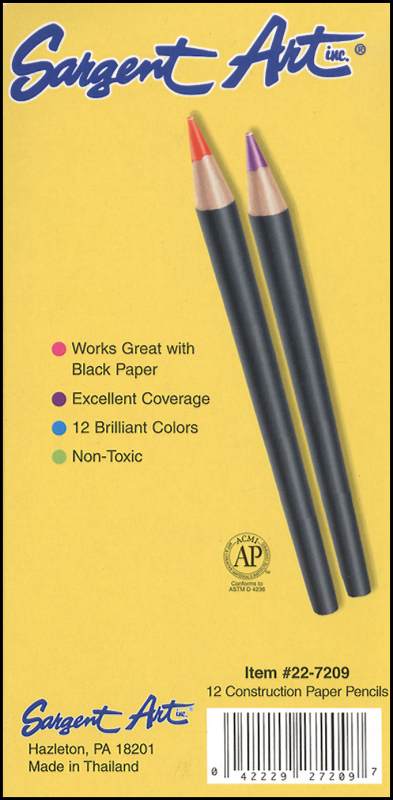 Construction Paper Pencils - Set of 12 | Sargent Art