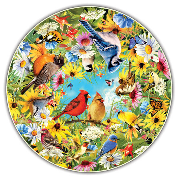 Backyard Birds 500 Piece Puzzle (Round Table Collection) | A Broader View