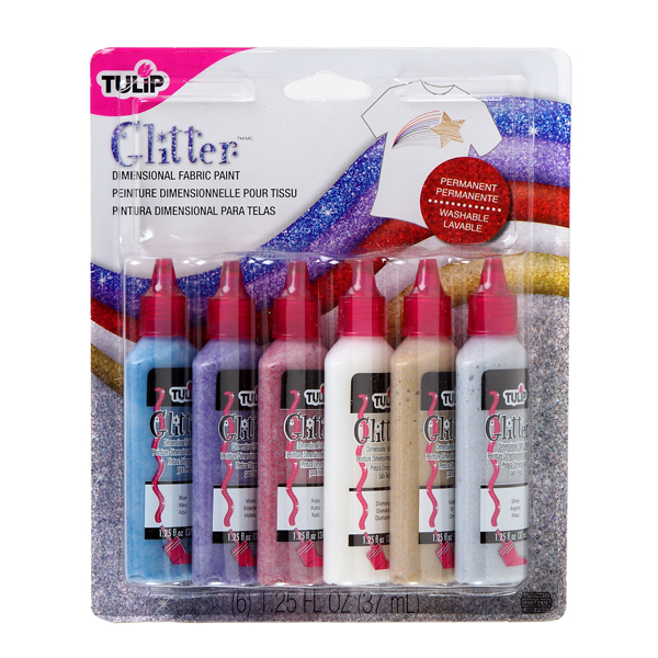 Dimensional Fabric Paint - Glitter (6 pack)