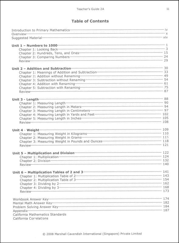 Primary Mathematics Teacher's Guide 2A Standards Edition | Marshall ...