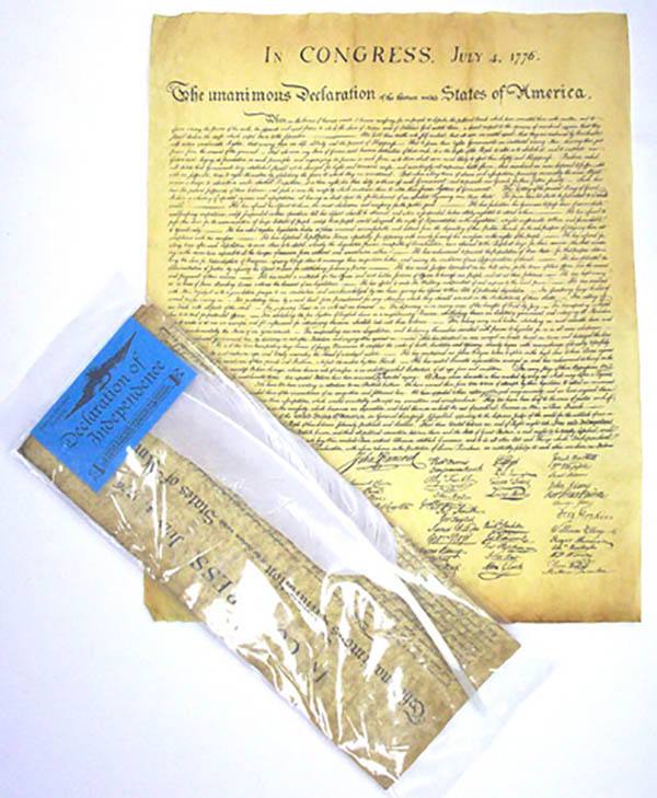 Declaration of Independence Document and Quill Set