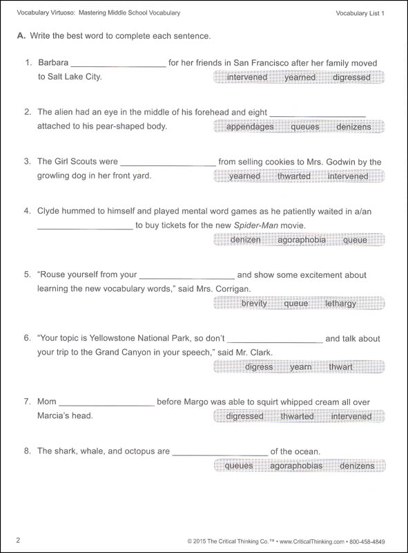 Vocabulary Virtuoso: Mastering Middle School Vocabulary | Critical ...