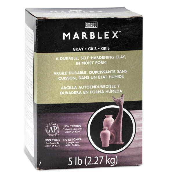 Grey 5-Pound AMACO Marblex Self-Hardening Clay 