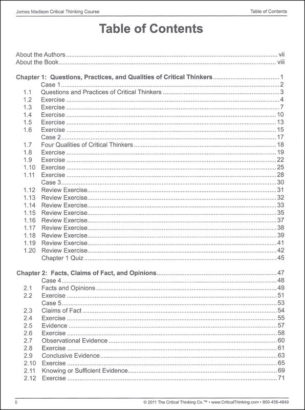 james madison critical thinking course answers pdf