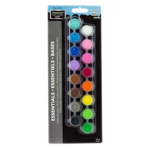 Americana Essentials 16 Paint Pot Set DecoArt