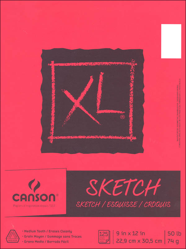 Canson XL Series Sketch Pad, 9" x 12",125 Sheets