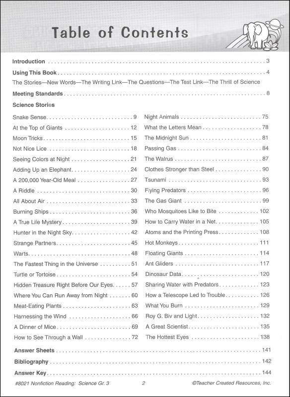 Nonfiction Reading Comprehension Science Grade 3 Teacher Created