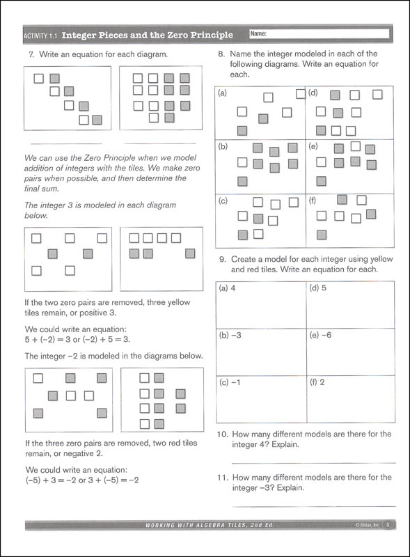 Working with Algebra Tiles | Didax | 9781583247242