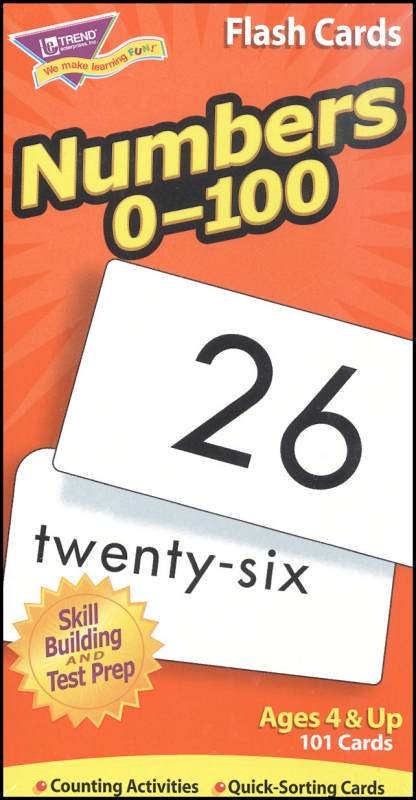 Numbers 0 100 Flash Cards Trend Enterprises