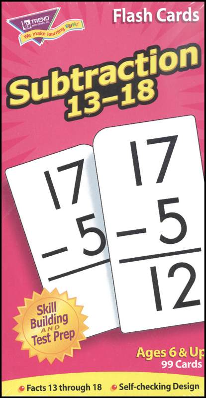 Subtraction Flash Cards (Facts 13-18)