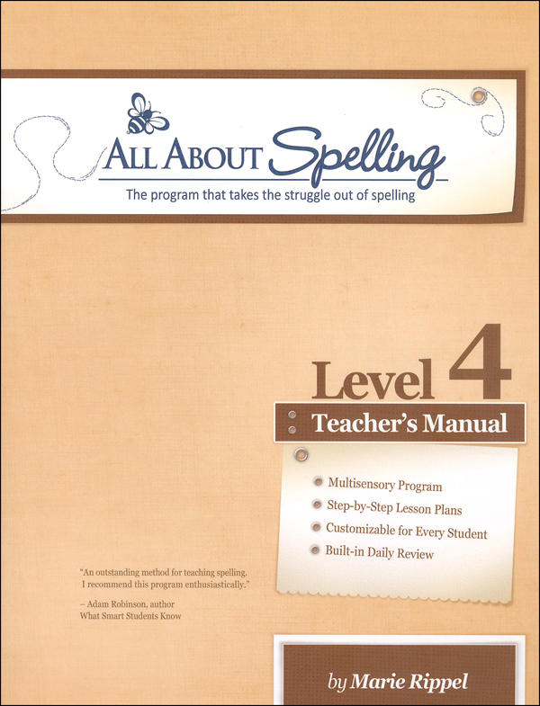 All About Spelling Level 4 Teacher's Manual All About Learning Press