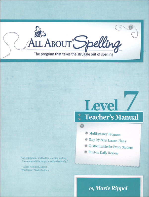 All About Spelling Level 7 Teacher's Manual