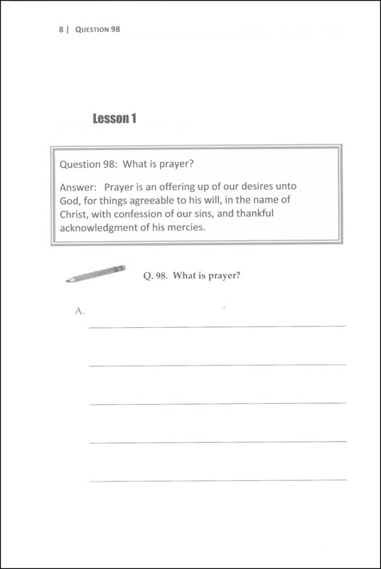Westminster Shorter Catechism for Kids: Workbook 8 - Lord's Prayer ...