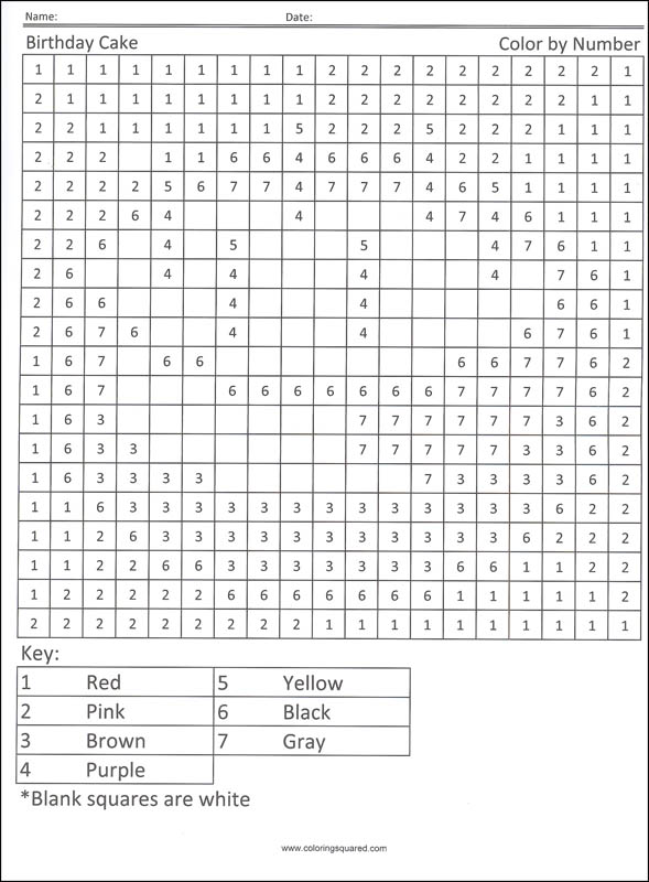 color by number squares printable