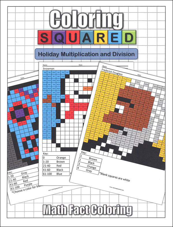 coloring squared holiday multiplication and division coloring squared 9781939668349