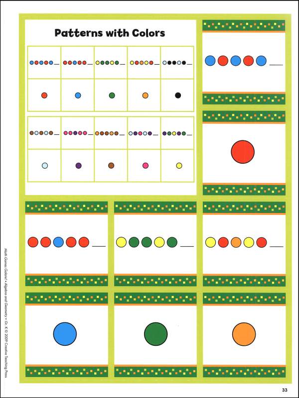 Math Games Galore! Algebra and Geometry Grade K Creative Teaching
