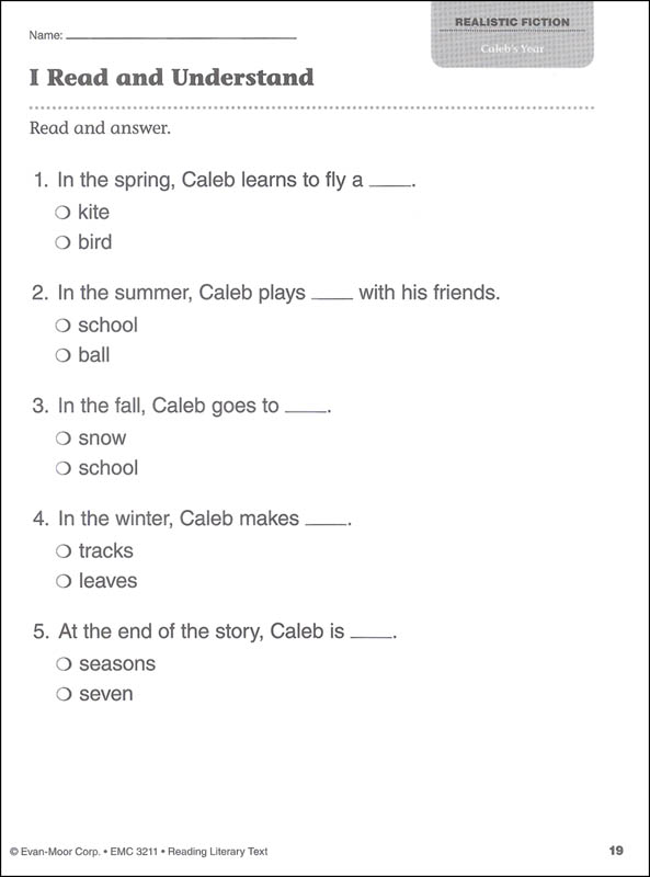 Reading Literary Text - Grade 1 Teacher (Common Core Lessons) | Evan