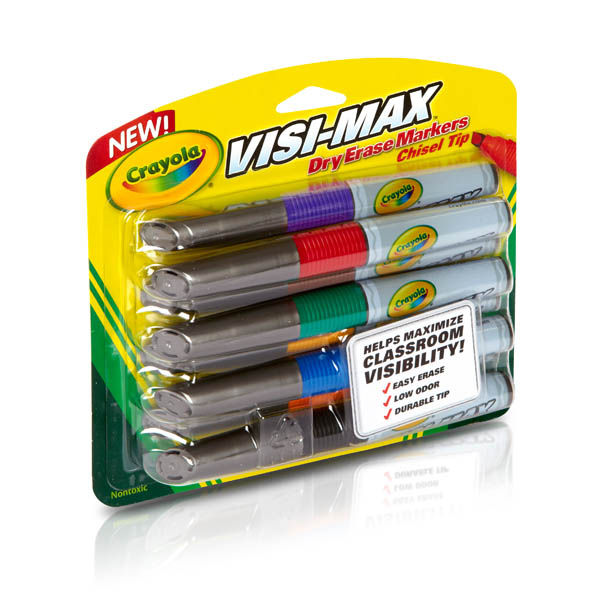 Crayola VISI-Max Dry-Erase Markers 12-Count Broad Line Black