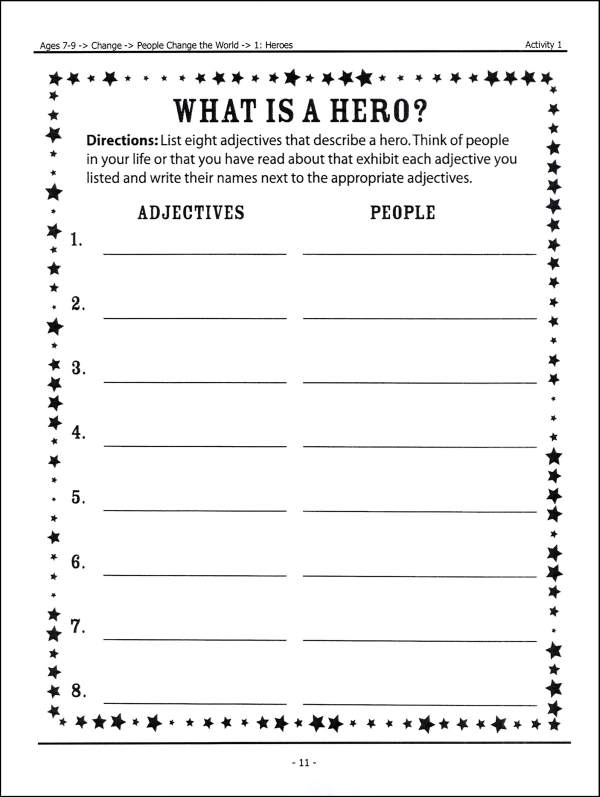 American Heroes - Additional Set of Student Activity Pages | Epiphany ...