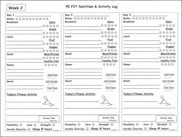 Elementary Nutrition and Activity Journal | PE Fit | 9781932802412