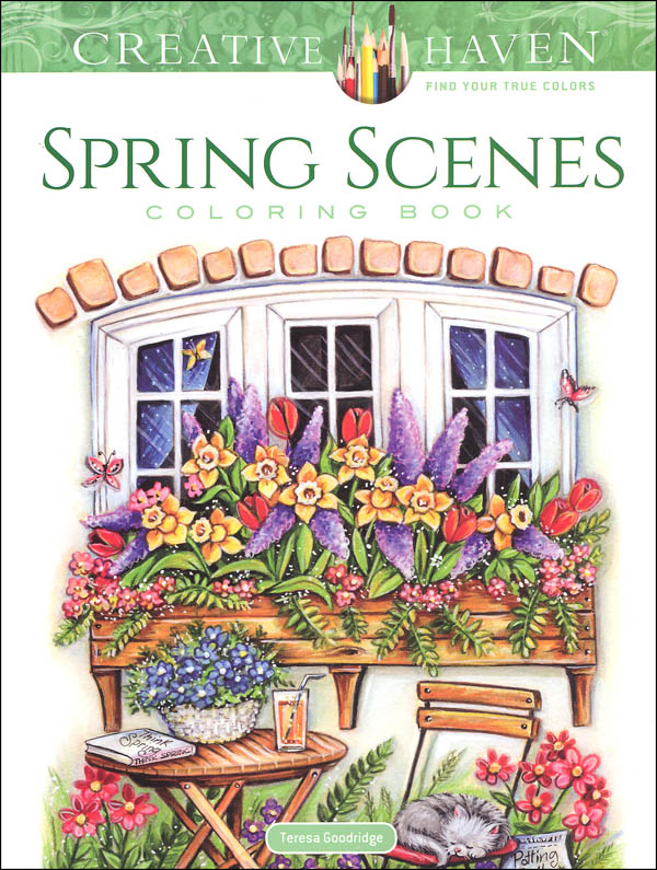 Spring Scenes Coloring Book (Creative Haven) Dover Publications