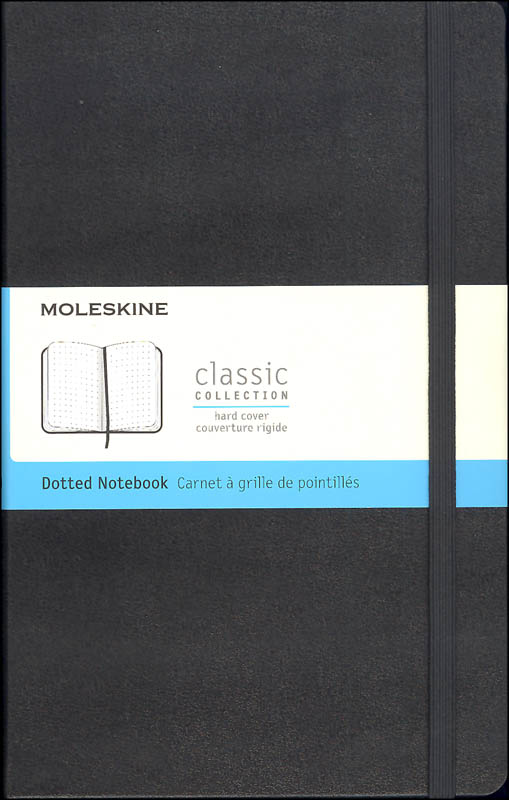 Classic Black Hardcover Large Notebook - Dotted