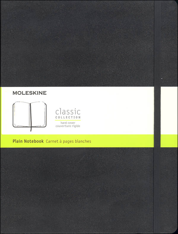 Classic Black Hardcover X-Large Notebook - Plain