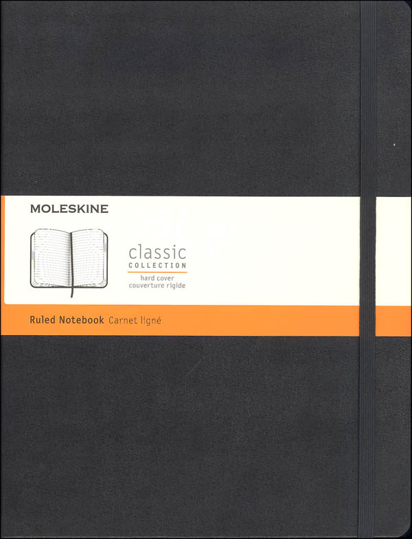 Classic Black Hardcover X-Large Notebook - Ruled