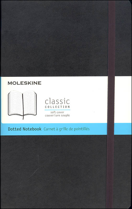 Classic Black Softcover Large Notebook - Dotted
