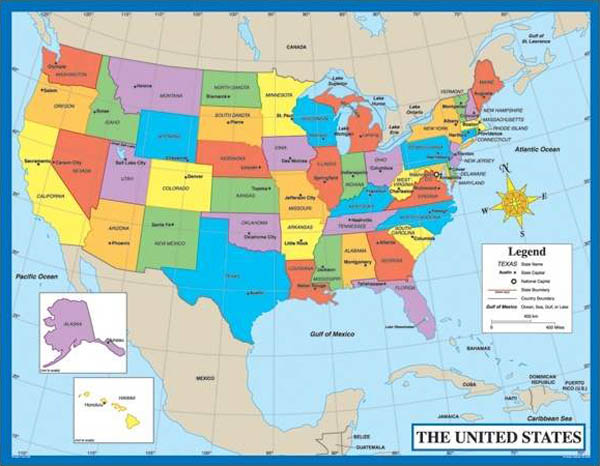 Map of the United States Chartlet | Carson-Dellosa | 9781483822341