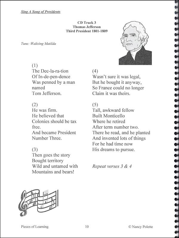 Sing a Song of Presidents Book with Digital Download | Pieces of ...