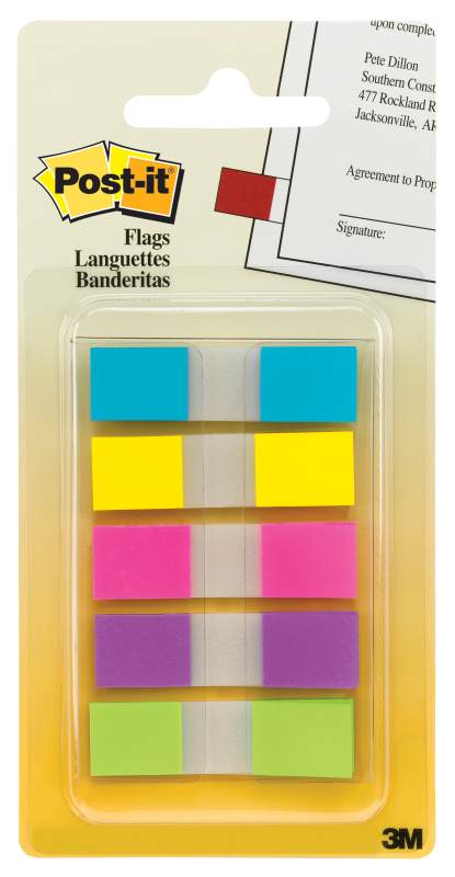 Post-It 1/2" Flags - Assorted Bright Colors