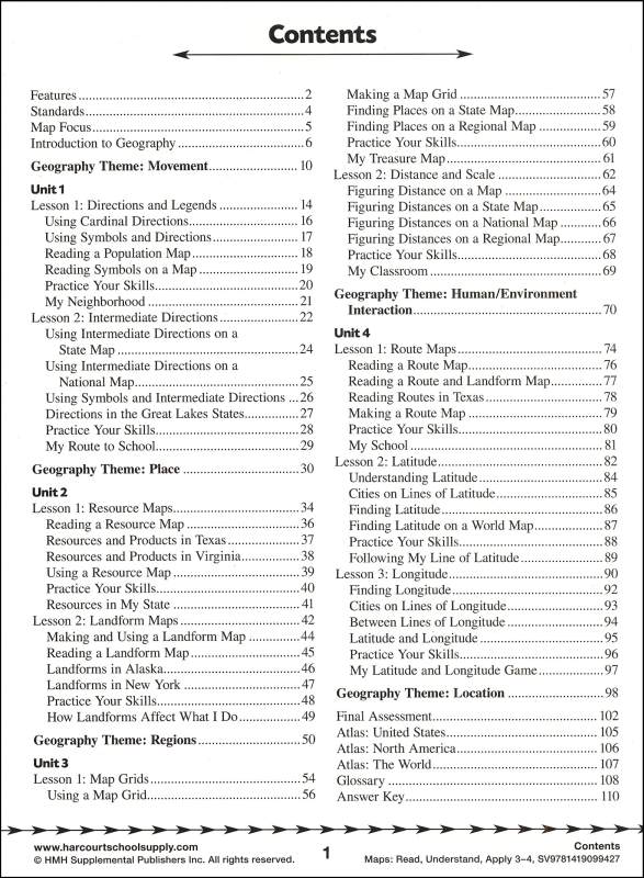 Maps: Read, Understand, Apply Grades 3-4 | Steck-Vaughn | 9781419099427