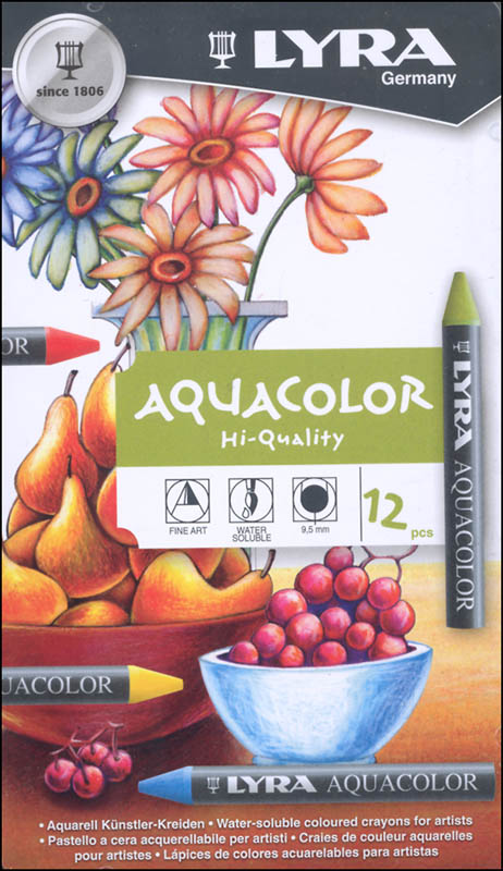 Lyra Aquacolor Crayons 12-Color Set