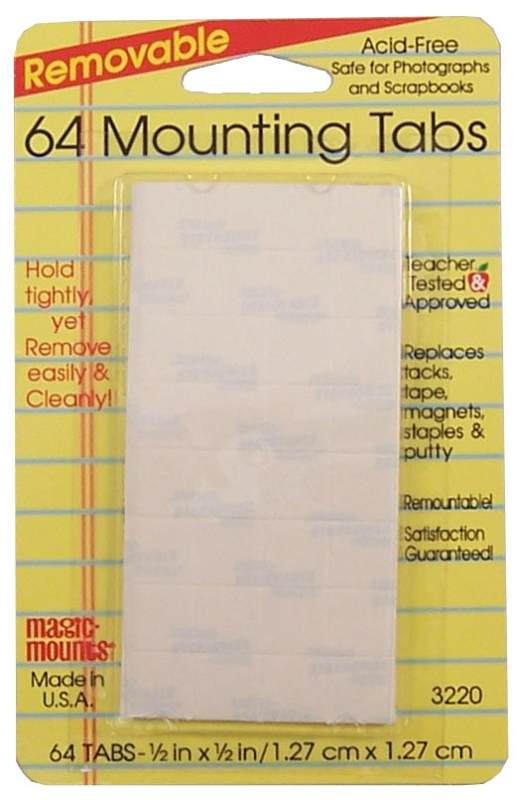 Removable Mounting Tabs 64 Tabs 1/2"x1/2" Miller Studio