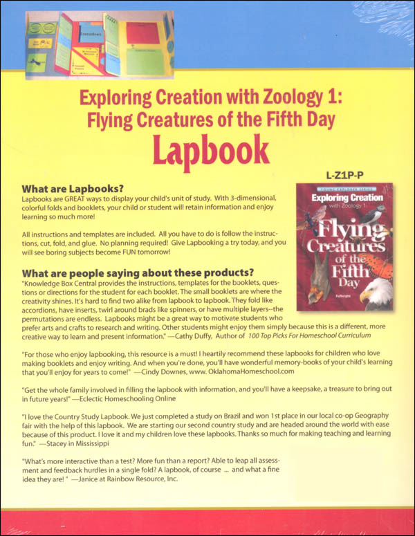 Apologia exploring creation with zoology 1 complete lapbook package