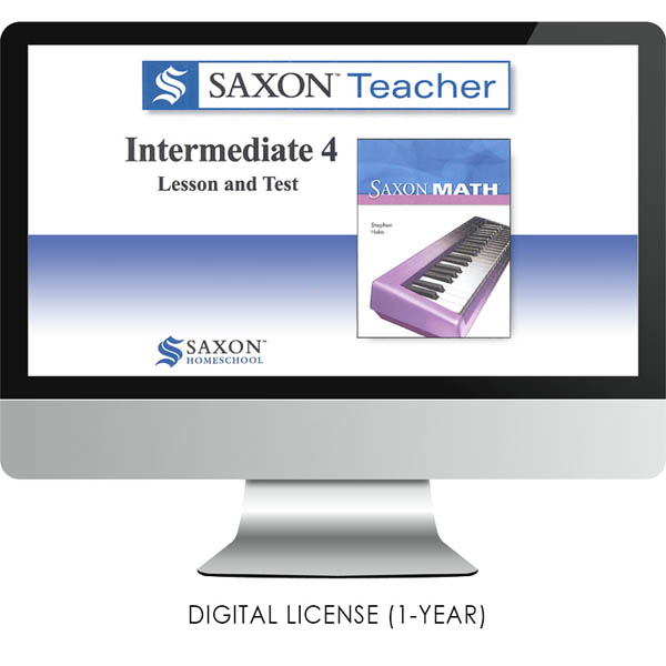 Saxon Math Homeschool Intermediate Teacher Digital License 1 Year Digital Level 4