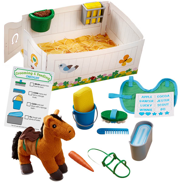 Melissa & Doug Feed and Groom Horse Care Play Set for Children Ages 3 for sale online 