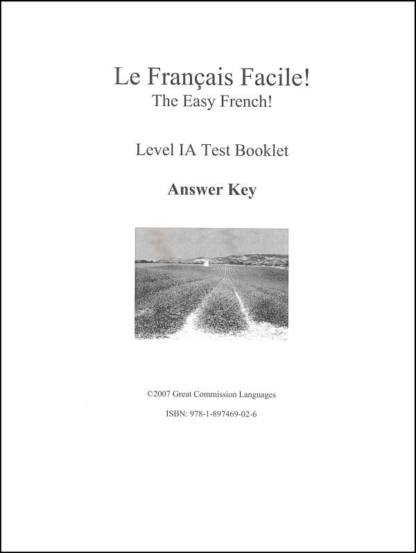 Easy French Level 1A Answer Key