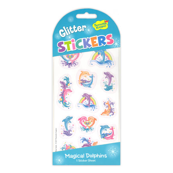 Glitter Magical Dolphin Stickers