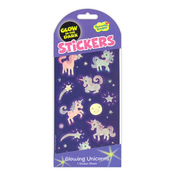 GlowintheDark Glowing Unicorn Stickers Peaceable Kingdom Press