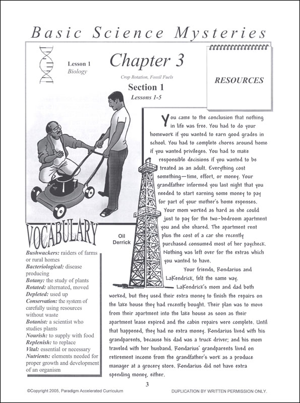 Basic Science Mysteries Chapter 3 Text Paradigm Accelerated