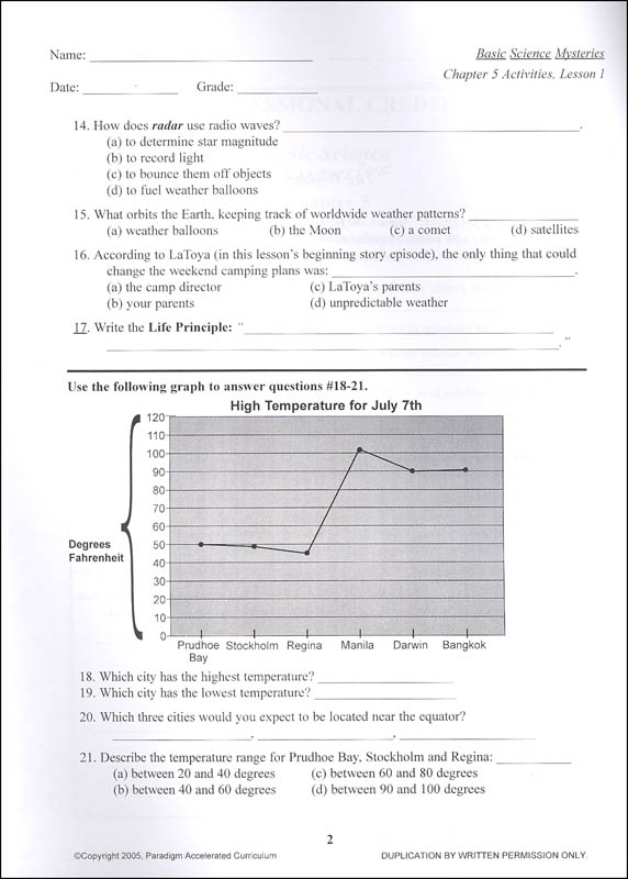 basic science mysteries chapter 5 activities paradigm accelerated