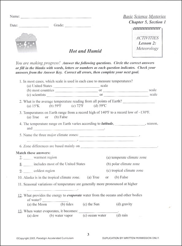 basic science mysteries chapter 5 activities paradigm