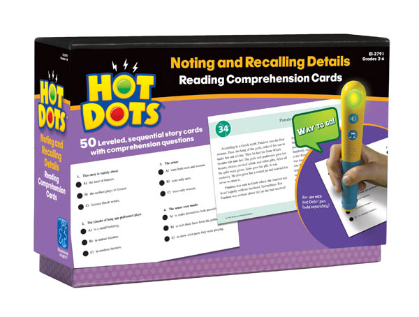 Hot Dots Reading Comprehension Set 2 Noting and Recalling Details for sale online
