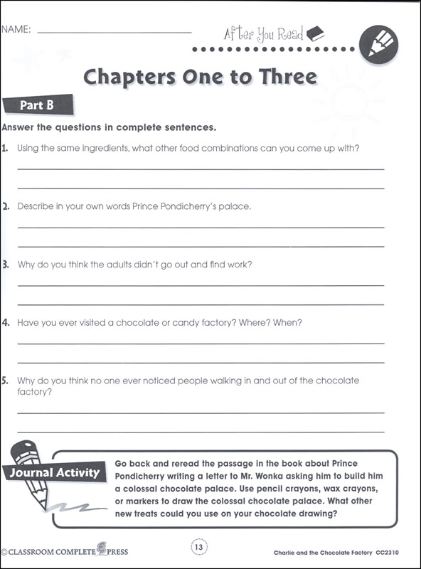 Charlie and the Chocolate Factory Literature Kit (Novel Study Guides ...